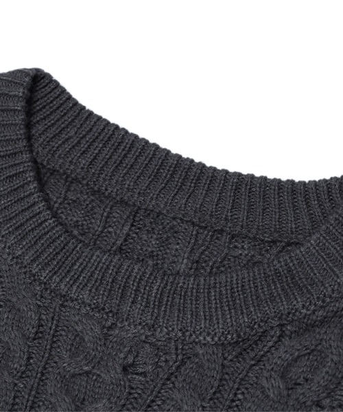 HOOK(フック)の「【HOOK】for girls ペイントプリントケーブル編みダメージニット (AW)(ニット/セーター・レディース・ブラウン/ダークグレー/ベージュ・XL/M/L)」の16枚目の写真