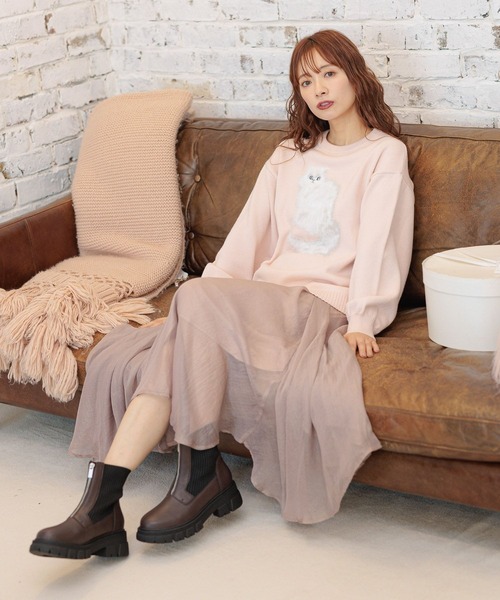 mysty woman(ミスティウーマン)の「【WEB限定】シャギーCATニットプルオーバー 282950(ニット/セーター・レディース・アイボリー/ライトピンク/チャコールグレー・FREE)」の17枚目の写真