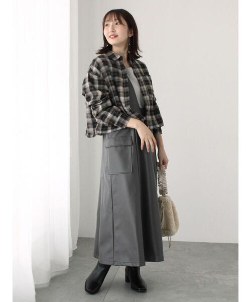 【セール】フェイクレザージャンパースカート（ワンピース）｜Te chichi TERRASSE（テチチテラス）