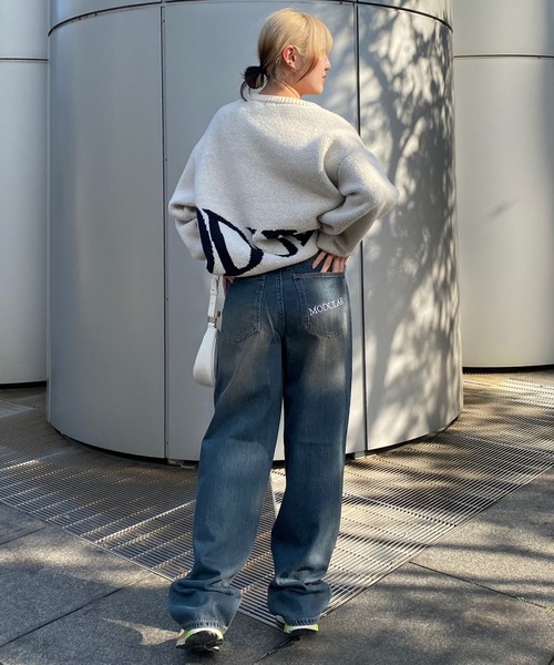 favclo.（ファブクロ）の「BIG LOGO KNIT / ビックロゴニット（ニット/セーター・レディース・アイボリー/ネイビー・FREE）」の14枚目の写真