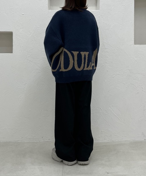 favclo.（ファブクロ）の「BIG LOGO KNIT / ビックロゴニット（ニット/セーター・レディース・アイボリー/ネイビー・FREE）」の6枚目の写真