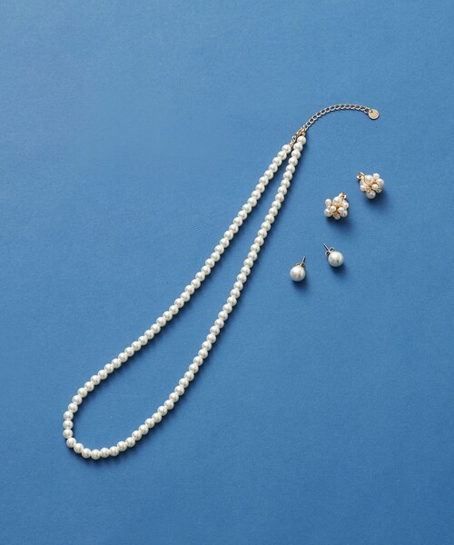 OPAQUE.CLIP（オペークドットクリップ）の「ガラスパール連ネックレス（ショート）（ネックレス・レディース・オフホワイト・00）」の9枚目の写真