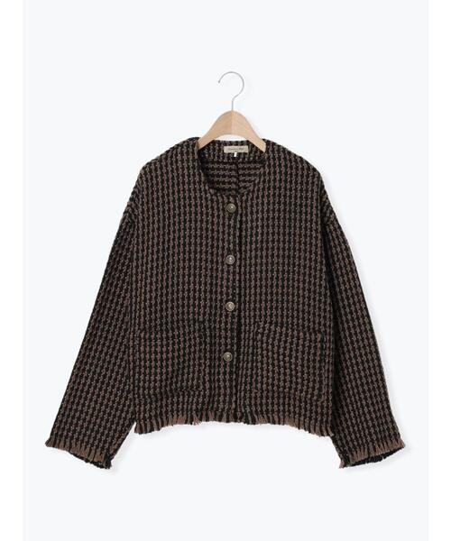 Samansa Mos2（サマンサ モスモス）の「クルーネックフリンジジャケット（ノーカラージャケット・レディース・グレー/ベージュ/ブラック・F）」の13枚目の写真