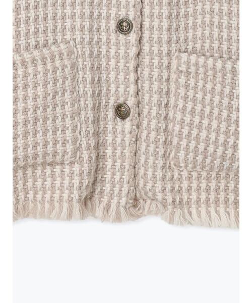 Samansa Mos2（サマンサ モスモス）の「クルーネックフリンジジャケット（ノーカラージャケット・レディース・グレー/ベージュ/ブラック・F）」の20枚目の写真