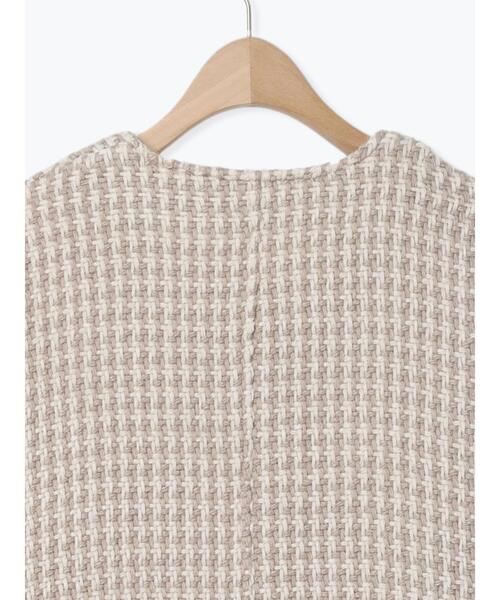 Samansa Mos2（サマンサ モスモス）の「クルーネックフリンジジャケット（ノーカラージャケット・レディース・グレー/ベージュ/ブラック・F）」の18枚目の写真