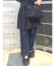 パンツ merry merry jenny パンツ サテンフリルワイドパンツ レディース