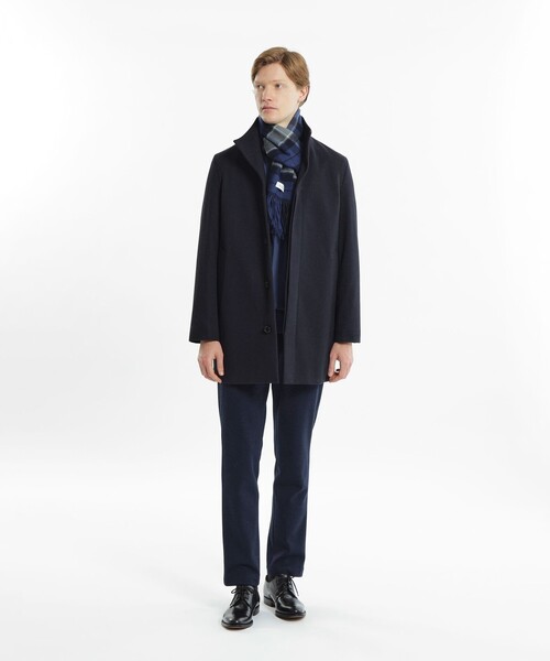 MACKINTOSH PHILOSOPHY（ﾏｯｷﾝﾄｯｼｭ ﾌｨﾛｿﾌｨｰ）の「ウール チェックマフラー（ストール/ショール・メンズ・オレンジ系その他5/ダークネイビー/グリーン系その他5・FREE）」の9枚目の写真