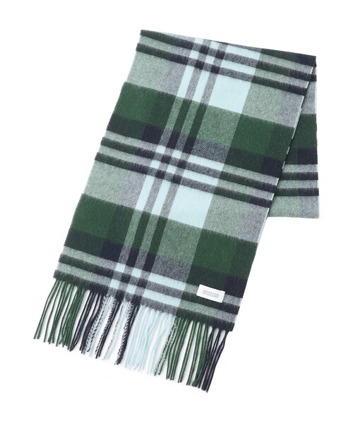 MACKINTOSH PHILOSOPHY（ﾏｯｷﾝﾄｯｼｭ ﾌｨﾛｿﾌｨｰ）の「ウール チェックマフラー（ストール/ショール・メンズ・オレンジ系その他5/ダークネイビー/グリーン系その他5・FREE）」の4枚目の写真