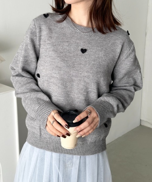 新品 25ss マメクロゴウチ クルーネック ニット トップス グレー S 美品 25ss マメクロゴウチ クルーネック ニット トップス グレー S