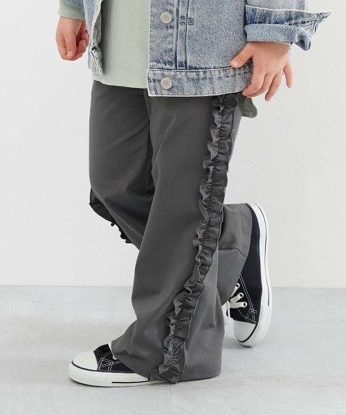 新品★タグ付き★メゾピアノ★パンツ　90★サスペンダー★フリル　パンツ★ ピンタック ベロアパンツ（52-52PE75-203）｜おにぎり（ONIGIRI