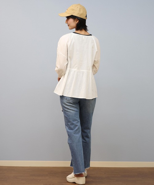 ムラサキスポーツ(ムラサキスポーツ)の「RIKKA FEMME/リッカファム 半袖シャツ/ブラウス RF25SS19(シャツ/ブラウス・レディース・サックスブルー/ホワイト/ブラック・FREE)」の9枚目の写真