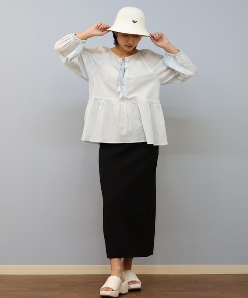 ムラサキスポーツ(ムラサキスポーツ)の「RIKKA FEMME/リッカファム 半袖シャツ/ブラウス RF25SS19(シャツ/ブラウス・レディース・サックスブルー/ホワイト/ブラック・FREE)」の18枚目の写真