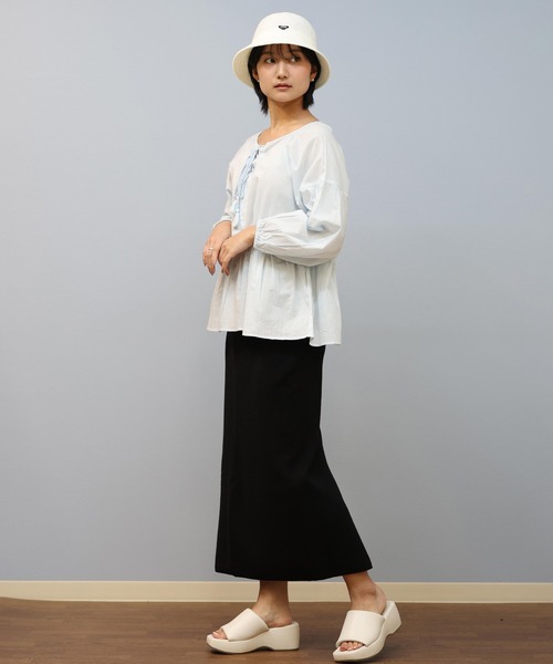 ムラサキスポーツ(ムラサキスポーツ)の「RIKKA FEMME/リッカファム 半袖シャツ/ブラウス RF25SS19(シャツ/ブラウス・レディース・サックスブルー/ホワイト/ブラック・FREE)」の19枚目の写真