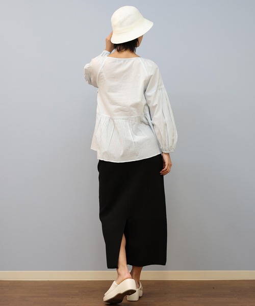 ムラサキスポーツ(ムラサキスポーツ)の「RIKKA FEMME/リッカファム 半袖シャツ/ブラウス RF25SS19(シャツ/ブラウス・レディース・サックスブルー/ホワイト/ブラック・FREE)」の20枚目の写真