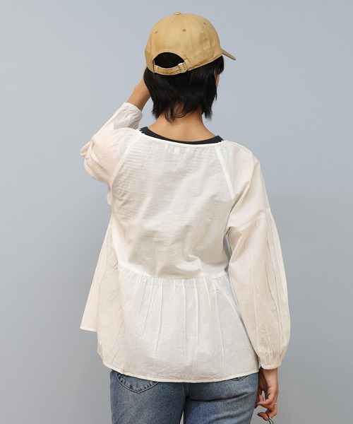 ムラサキスポーツ(ムラサキスポーツ)の「RIKKA FEMME/リッカファム 半袖シャツ/ブラウス RF25SS19(シャツ/ブラウス・レディース・サックスブルー/ホワイト/ブラック・FREE)」の6枚目の写真
