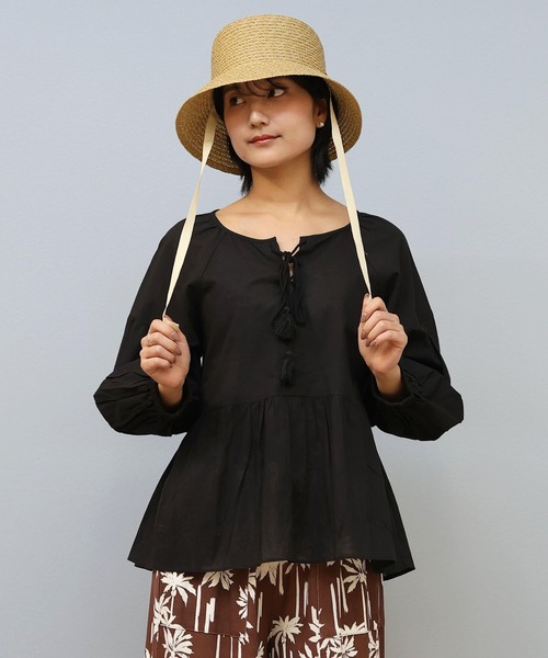 ムラサキスポーツ(ムラサキスポーツ)の「RIKKA FEMME/リッカファム 半袖シャツ/ブラウス RF25SS19(シャツ/ブラウス・レディース・サックスブルー/ホワイト/ブラック・FREE)」の11枚目の写真