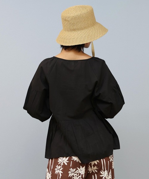 ムラサキスポーツ(ムラサキスポーツ)の「RIKKA FEMME/リッカファム 半袖シャツ/ブラウス RF25SS19(シャツ/ブラウス・レディース・サックスブルー/ホワイト/ブラック・FREE)」の12枚目の写真