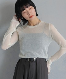 cheriella | 【cheriella】フィンガーホールシアークルーネックニット FINGER HOLE SHEER CREW NECK KNIT(ニット/セーター)