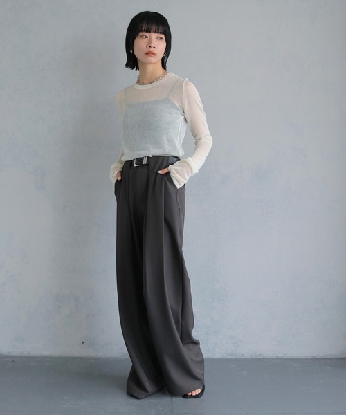 cheriella（シェリエラ）の「【cheriella】フィンガーホールシアークルーネックニット FINGER HOLE SHEER CREW NECK KNIT（ニット/セーター・レディース・ブラック/ミント/レッド/ホワイト/ブルー・M）」の13枚目の写真
