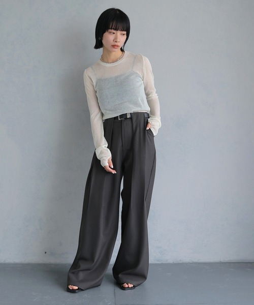 cheriella（シェリエラ）の「【cheriella】フィンガーホールシアークルーネックニット FINGER HOLE SHEER CREW NECK KNIT（ニット/セーター・レディース・ブラック/ミント/レッド/ホワイト/ブルー・M）」の14枚目の写真