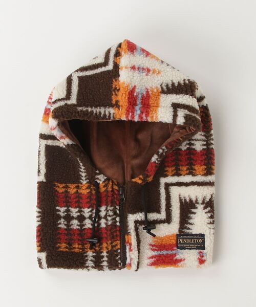 PENDLETON（ペンドルトン）の「ST:PENDLETON ペンドルトンBOA ZIP BALACLAVA ボアジップバラクラバ（ネックウォーマー/スヌード・レディース・ブラウン/ブラック/オフホワイト・FREE）」の11枚目の写真