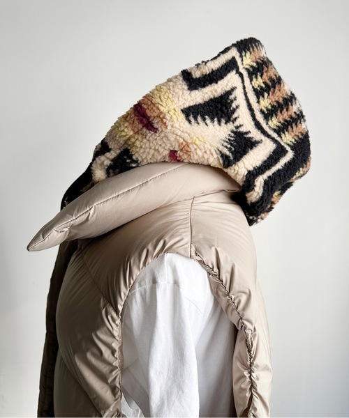 PENDLETON（ペンドルトン）の「ST:PENDLETON ペンドルトンBOA ZIP BALACLAVA ボアジップバラクラバ（ネックウォーマー/スヌード・レディース・ブラウン/ブラック/オフホワイト・FREE）」の20枚目の写真
