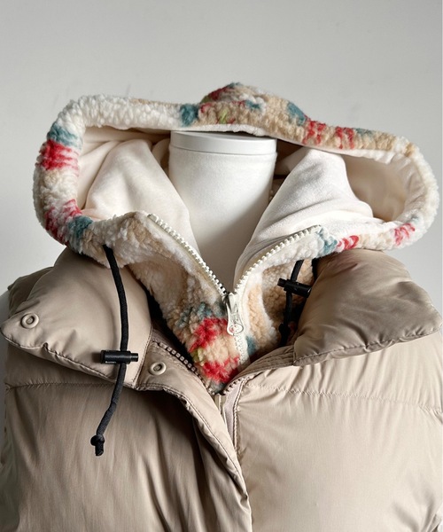 PENDLETON（ペンドルトン）の「ST:PENDLETON ペンドルトンBOA ZIP BALACLAVA ボアジップバラクラバ（ネックウォーマー/スヌード・レディース・ブラウン/ブラック/オフホワイト・FREE）」の12枚目の写真