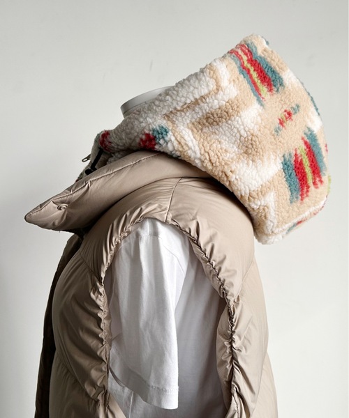 PENDLETON（ペンドルトン）の「ST:PENDLETON ペンドルトンBOA ZIP BALACLAVA ボアジップバラクラバ（ネックウォーマー/スヌード・レディース・ブラウン/ブラック/オフホワイト・FREE）」の13枚目の写真