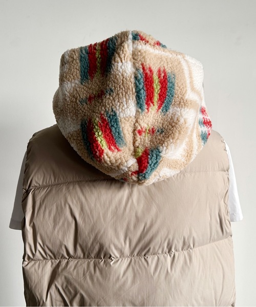 PENDLETON（ペンドルトン）の「ST:PENDLETON ペンドルトンBOA ZIP BALACLAVA ボアジップバラクラバ（ネックウォーマー/スヌード・レディース・ブラウン/ブラック/オフホワイト・FREE）」の14枚目の写真