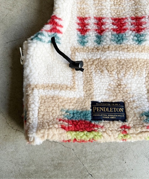 PENDLETON（ペンドルトン）の「ST:PENDLETON ペンドルトンBOA ZIP BALACLAVA ボアジップバラクラバ（ネックウォーマー/スヌード・レディース・ブラウン/ブラック/オフホワイト・FREE）」の16枚目の写真