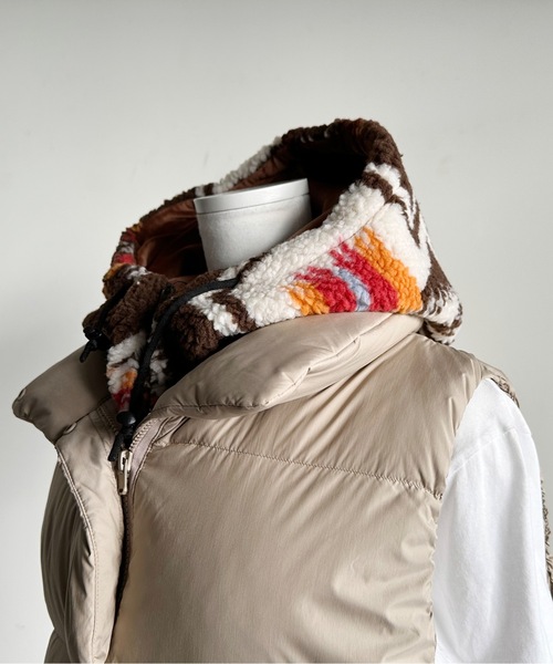 PENDLETON（ペンドルトン）の「ST:PENDLETON ペンドルトンBOA ZIP BALACLAVA ボアジップバラクラバ（ネックウォーマー/スヌード・レディース・ブラウン/ブラック/オフホワイト・FREE）」の7枚目の写真