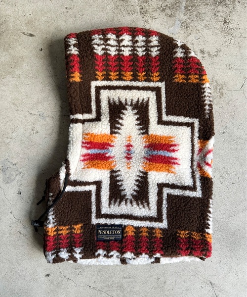 PENDLETON（ペンドルトン）の「ST:PENDLETON ペンドルトンBOA ZIP BALACLAVA ボアジップバラクラバ（ネックウォーマー/スヌード・レディース・ブラウン/ブラック/オフホワイト・FREE）」の10枚目の写真