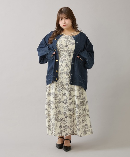 太*郎様 Louiosy ルオシー つけ襟+ノーカラーデニムジャケット 大きいサイズ】つけ襟+ノーカラーデニムジャケット（ノーカラー