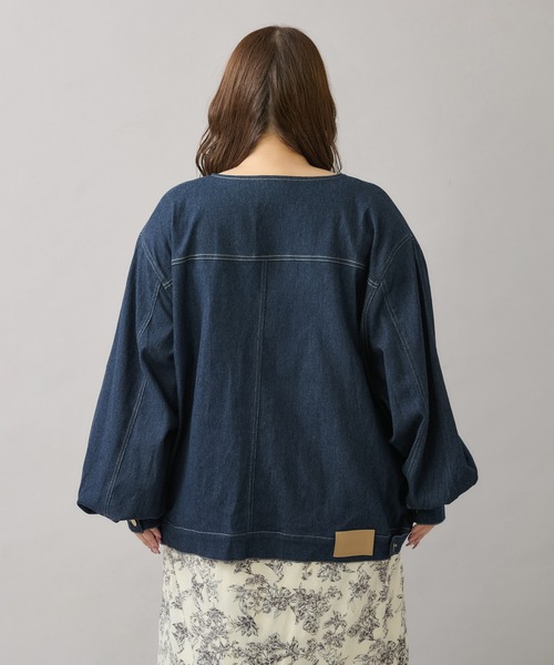 太*郎様 Louiosy ルオシー つけ襟+ノーカラーデニムジャケット 大きいサイズ】つけ襟+ノーカラーデニムジャケット（ノーカラー