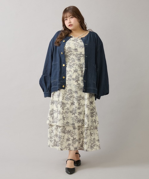 太*郎様 Louiosy ルオシー つけ襟+ノーカラーデニムジャケット 大きいサイズ】つけ襟+ノーカラーデニムジャケット（ノーカラー