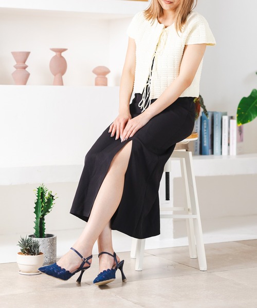 attagirl(アタガール)の「レースストラップミュールパンプス(パンプス・レディース・ブラック/アイボリー/ネイビー/グレー・M/S/LL/L)」の19枚目の写真