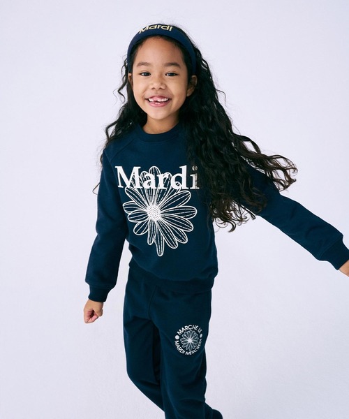 Mardi Mercredi（マルディメクルディ）の「KIDS SWEAT PANTS MARCHE EMBLEM（スウェットパンツ・キッズ・グレー/ネイビー・100cm）」の2枚目の写真