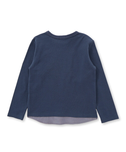 エッフェル塔レタープリントレイヤード風長袖Tシャツ(90~150cm)（Tシャツ/カットソー）｜BeBe（ベベ）