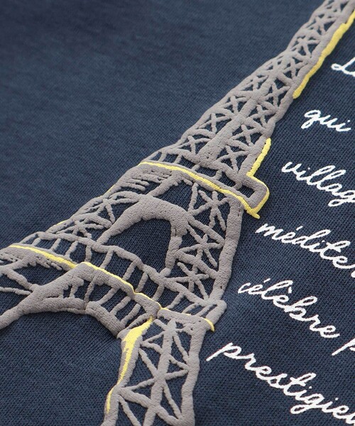 エッフェル塔レタープリントレイヤード風長袖Tシャツ(90~150cm)（Tシャツ/カットソー）｜BeBe（ベベ）