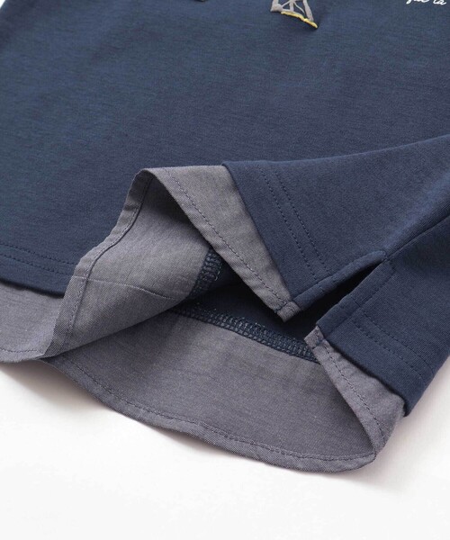 エッフェル塔レタープリントレイヤード風長袖Tシャツ(90~150cm)（Tシャツ/カットソー）｜BeBe（ベベ）