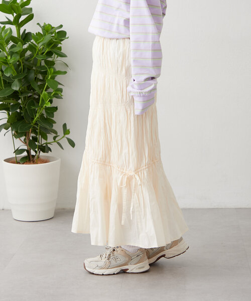 ダブルクローゼット ロングスカート w closet（ダブルクローゼット）の「ワッシャーロングスカート