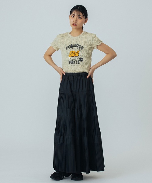 ROSE BUD(ローズバッド)の「【WEB・一部店舗限定】TIERED SKIRT(スカート・レディース・パープル/ホワイト/ブラック/カーキ/バーガンディー・ONE SIZE)」の18枚目の写真