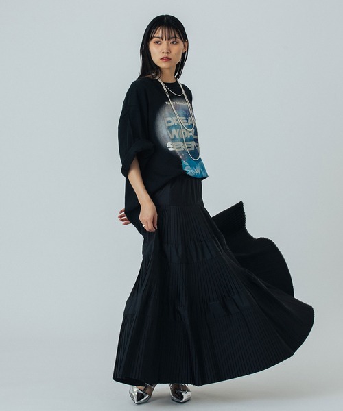 ROSE BUD(ローズバッド)の「【WEB・一部店舗限定】TIERED SKIRT(スカート・レディース・パープル/ホワイト/ブラック/カーキ/バーガンディー・ONE SIZE)」の14枚目の写真