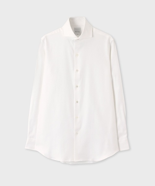 Paul Smith(ポールスミス)の「ミニヘリンボーンパターン ドレスシャツ / 153211 808PRX(ビジネスシャツ・メンズ・ホワイト・SMALL/MEDIUM/LARGE/X-LARGE)」の1枚目の写真