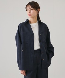 ベルト付きシャツジャケット
