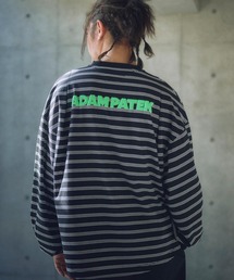 ADAMPATEK/rounded border long sleeve T/プリント入りラウンドボーダーロングスリーブT/AP2514010