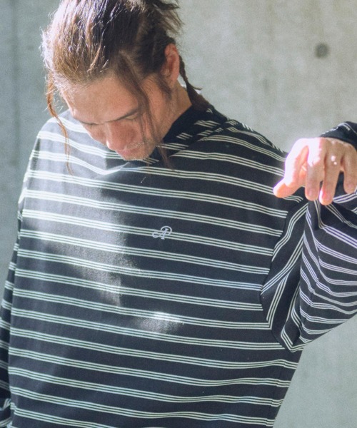 tシャツ ADAMPATEK/rounded border long sleeve T/プリント入りラウンドボーダーロングスリーブT/AP251401 ADAMPATEK/アダムパテック】rounded border long sleeveT