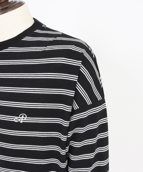 tシャツ ADAMPATEK/rounded border long sleeve T/プリント入りラウンドボーダーロングスリーブT/AP251401 ADAMPATEK/rounded border long sleeve T/プリント入りラウンド