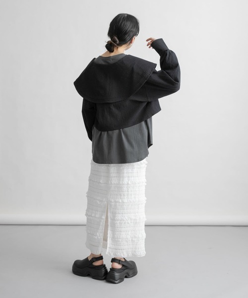 KBF / ケービーエフ ワイドカラークロップドブラウス KBF｜ワイドカラークロップドブラウス | Rakuten Fashion(楽天