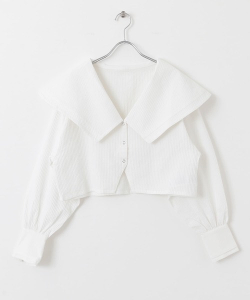 KBF / ケービーエフ ワイドカラークロップドブラウス KBF｜ワイドカラークロップドブラウス | Rakuten Fashion(楽天